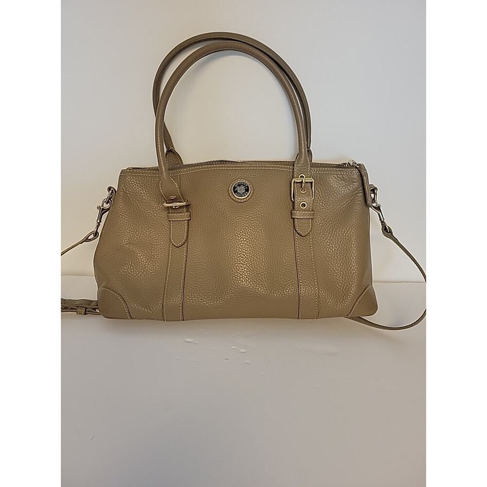 VTG DOONEY & BOURKE TAUPE PEBBLED LEATHER LARGE DOMED SATCHEL *Great CONDITION*